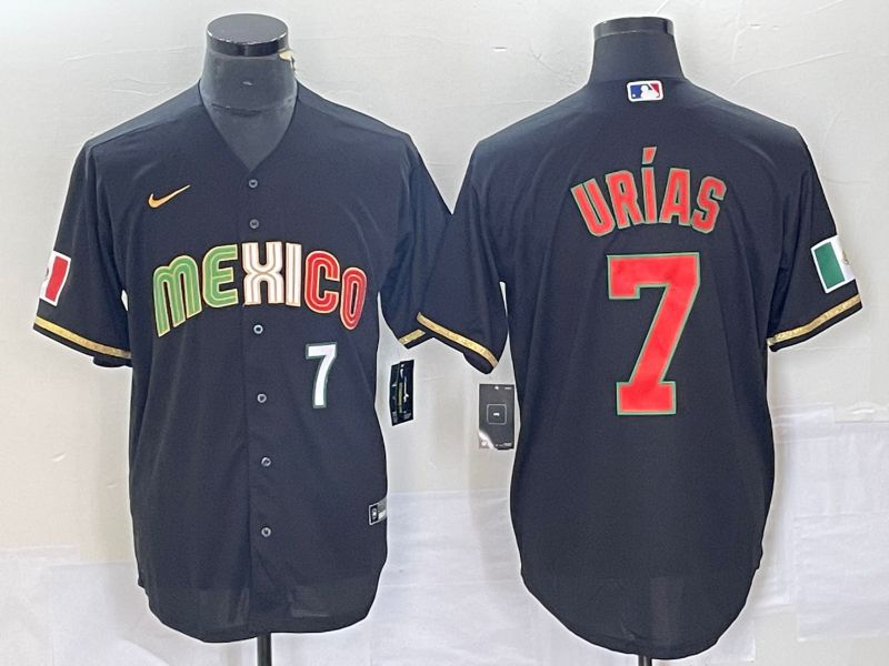 Men 2023 World Cub Mexico 7 Urias Black Nike MLB Jersey style 91840